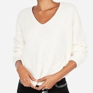 Express Cozy Chenille Shaker Knit Sweater *Cream*